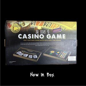 2-in-1 Casino Game Set Blackjack Table Roulette Table for At Home New in Box